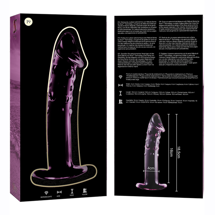 Dildo  Nebula Series By Ibiza Modelo 19 Cristal Borosilicato 18.5 X 4 Cm Rosa
