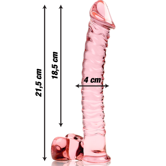 Dildo  Nebula Series By Ibiz Modelo 23  Cristal Borosilicato 21.5 X 4 Cm Rosa
