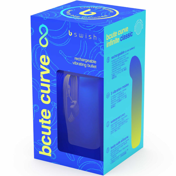 B Swish - Bcute Curve Infinite Classic Edicion Limitada Vibrador Recargable Silicona Azul