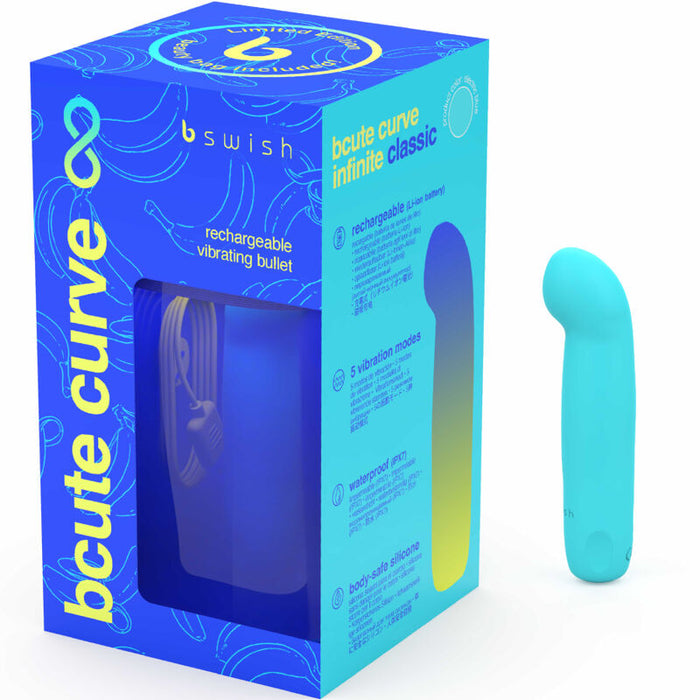 B Swish - Bcute Curve Infinite Classic Edicion Limitada Vibrador Recargable Silicona Azul