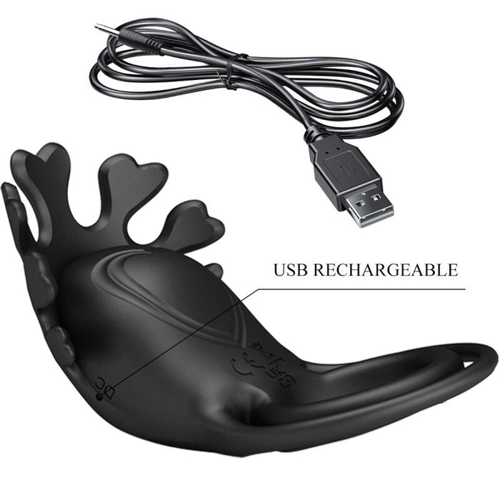 Pretty Love - Ruben Anillo Vibrador 7 Vibraciones Silicona Negro