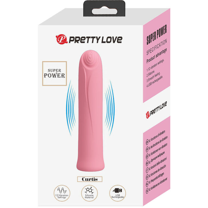 Pretty Love Curtis Mini Vibrador Super Power 12 Vibraciones Silicona Rosa