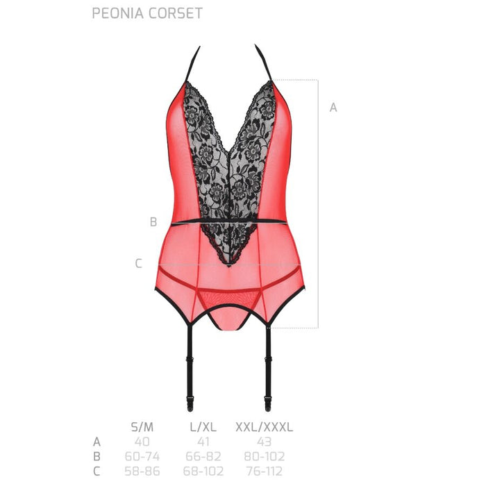 Passion - Peonia Corset Erotic Line Rojo S/M