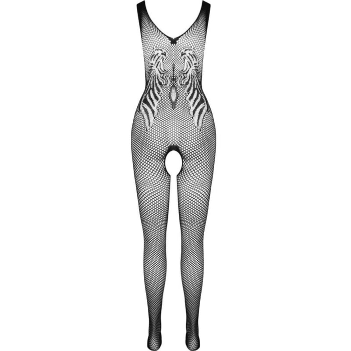 Passion - Bs098 Bodystocking Negro Talla Unica