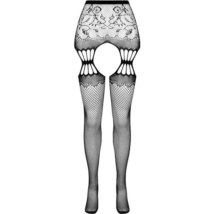 Passion - S027 Medias Con Liguero Negro Talla Unica