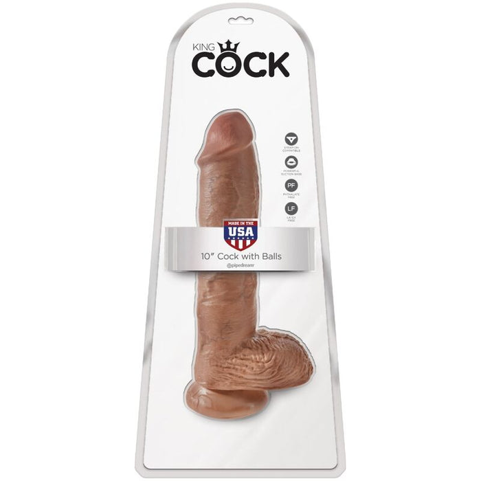 King Cock - Pene Realistico Con Testiculos 19.8 Cm Caramelo