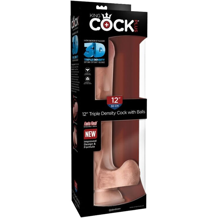 King Cock - Pene Realistico 3d Con Testiculos 24.8 Cm Natural
