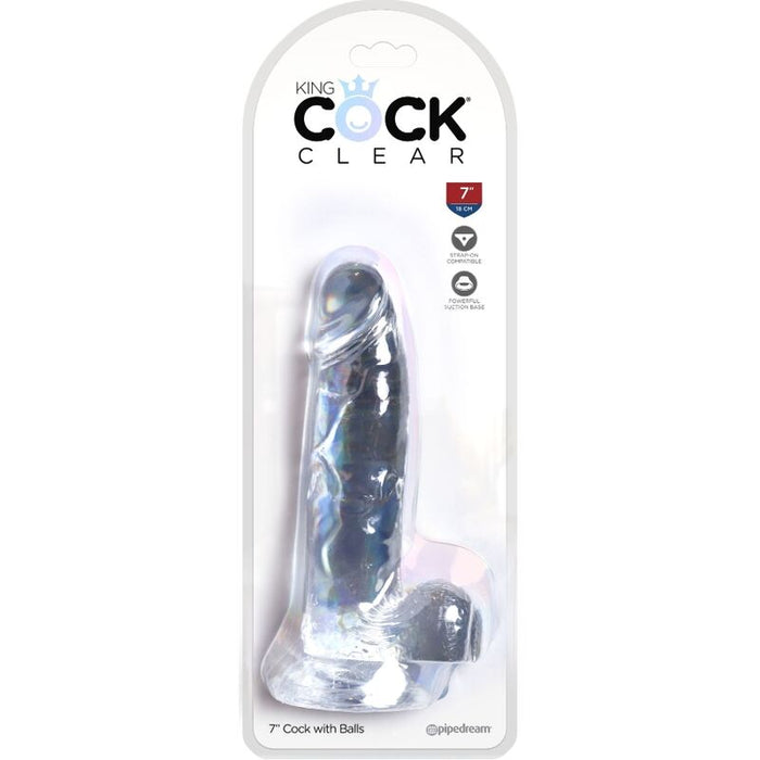 Dildo Realista Con Testiculos 7 Transparente
