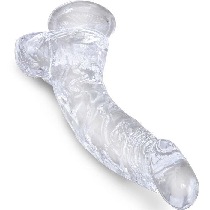 King Cock - Clear Pene Realistico Curvado Con Testiculos 16.5 Cm Transparente
