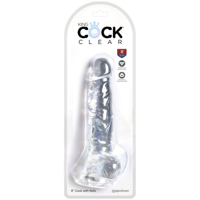 Dildo Realista Con Testiculos 8 Transparente