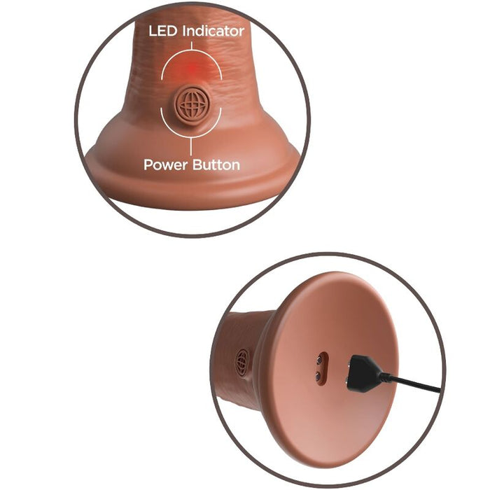 King Cock - Elite Dildo Realistico Vibrador & Silicona 15.2 Cm Caramelo