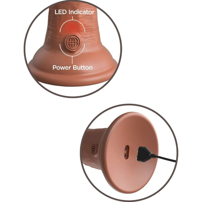 King Cock - Elite Dildo Realistico Vibrador & Silicona 20.3 Cm Caramelo