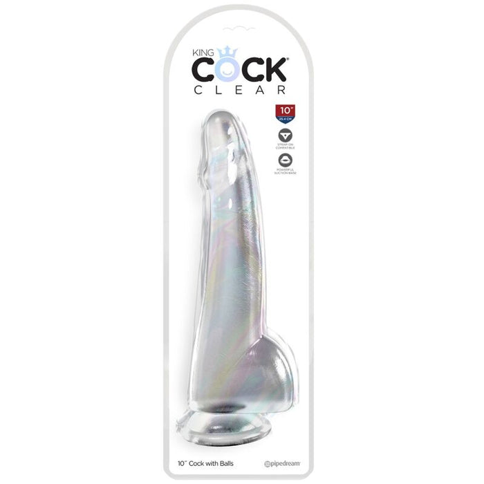 King Cock - Clear Dildo Con Testiculos 19 Cm Transparente