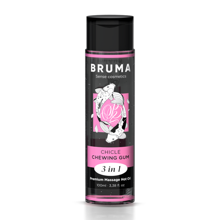 Aceite De Masaje Brum  Premium Efecto Calor Sabor Chicle 3 En 1