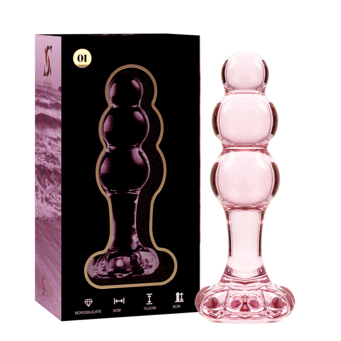 Plug Cristal Nebula Series By Ibiza - Modelo 1  Borosilicato 10.7 X 3 Cm Rosa