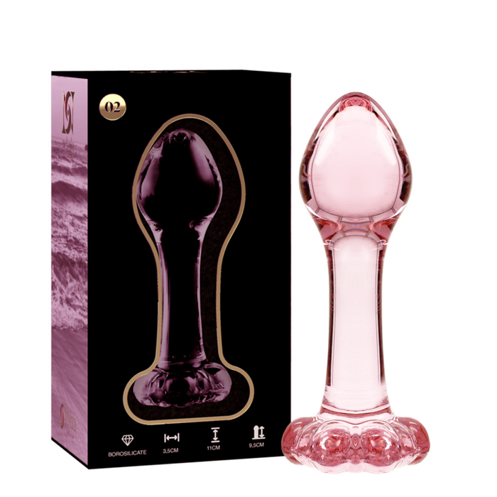 Plug Cristal Nebula Series By Ibiza - Modelo 2  Borosilicato 11 X 3.5 Cm Rosa