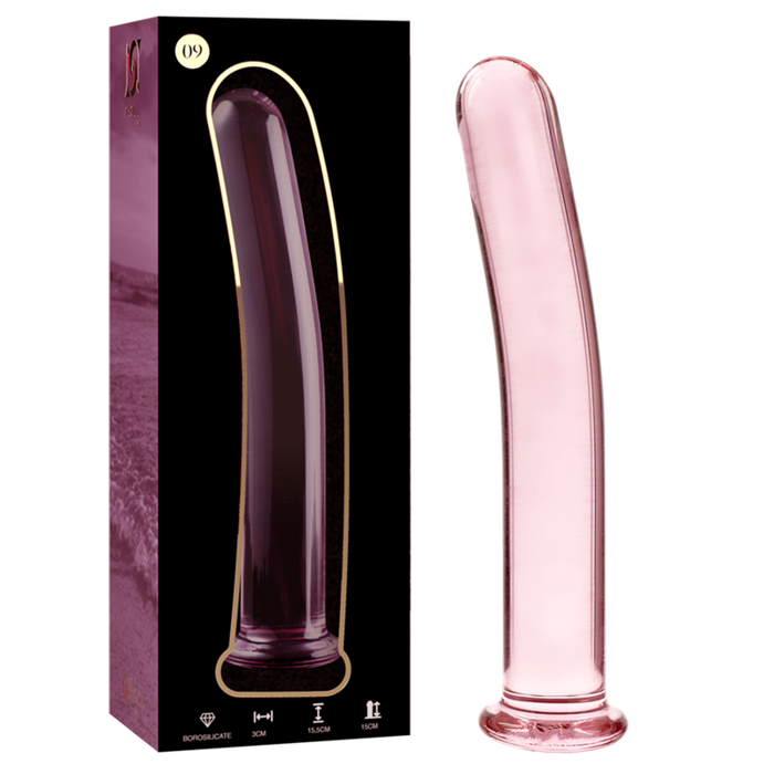 Dildo Cristal Nebula Series By Ibiza - Modelo 9  Borosilicato 15.5 X 2.5 Cm Rosa