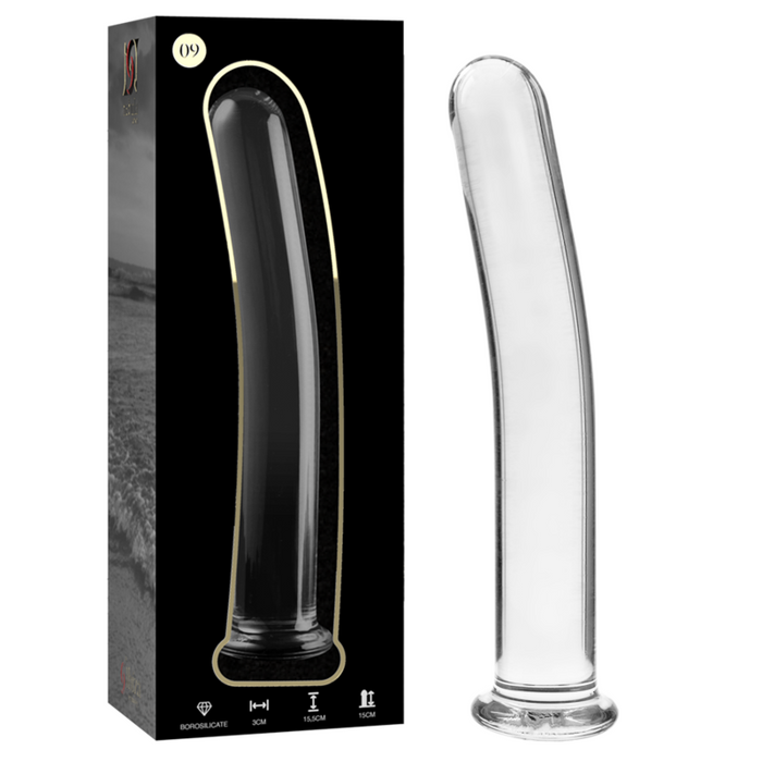 Dildo Cristal Nebula Series By Ibiza - Modelo 9  Borosilicato 15.5 X 2.5 Cm Transparente