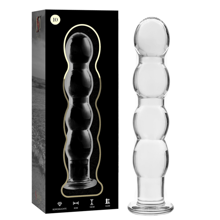 Dildo Cristal Nebula Series By Ibiza - Modelo 10  Borosilicato 16.5 X 3.5 Cm Transparente