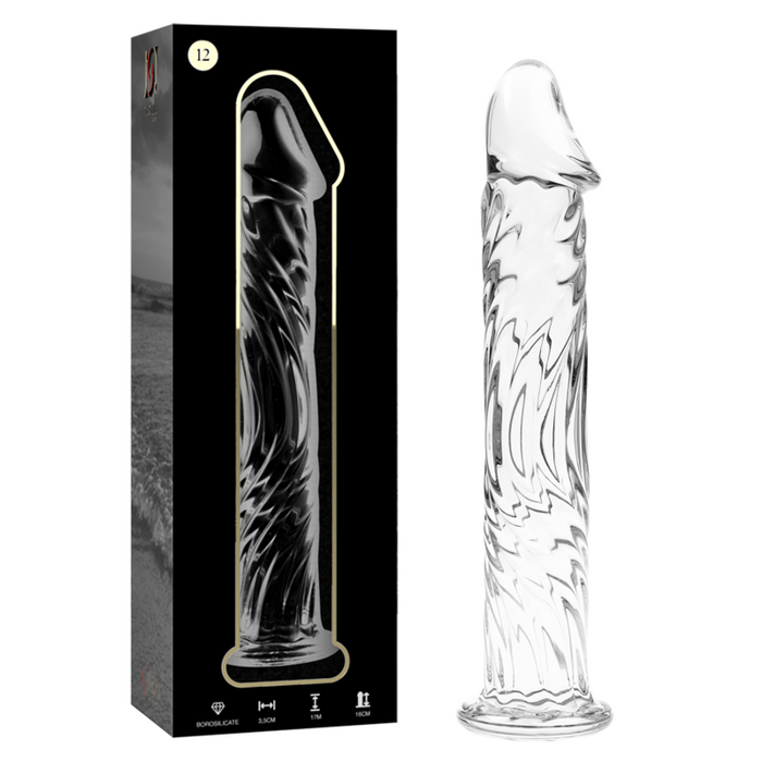 Dildo Cristal Nebula Series By Ibiza - Modelo 12  Borosilicato 17 X 3.5 Cm Transparente