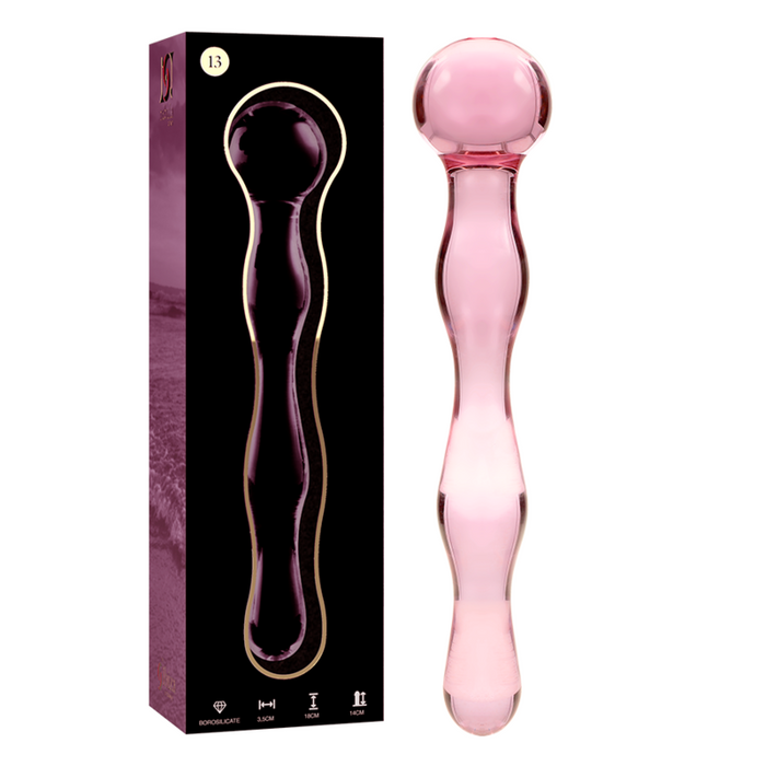 Dildo Cristal Nebula Series By Ibiza - Modelo 13  Borosilicato 18 X 3.5 Cm Rosa
