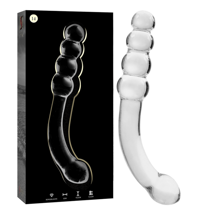 Dildo Cristal Nebula Series By Ibiza - Modelo 14  Borosilicato 18.5 X 3 Cm Transparente