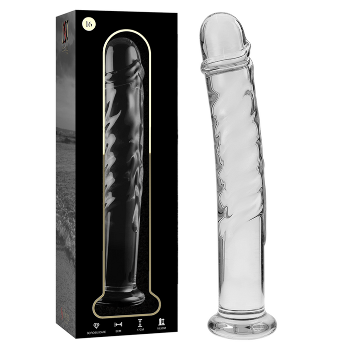 Dildo Cristal Nebula Series By Ibiza - Modelo 16  Borosilicato 18.5 X 3 Cm Transparente