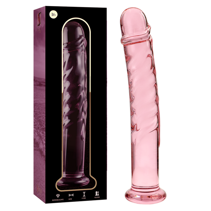 Dildo Cristal Nebula Series By Ibiza - Modelo 16  Borosilicato 18.5 X 3 Cm Rosa