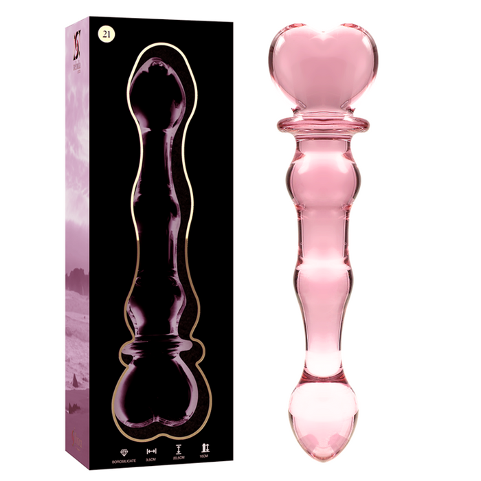 Dildo Nebula Series By Ibiza  Modelo 21 Cristal Borosilicato 20.5 X 3.5 Cm Rosa