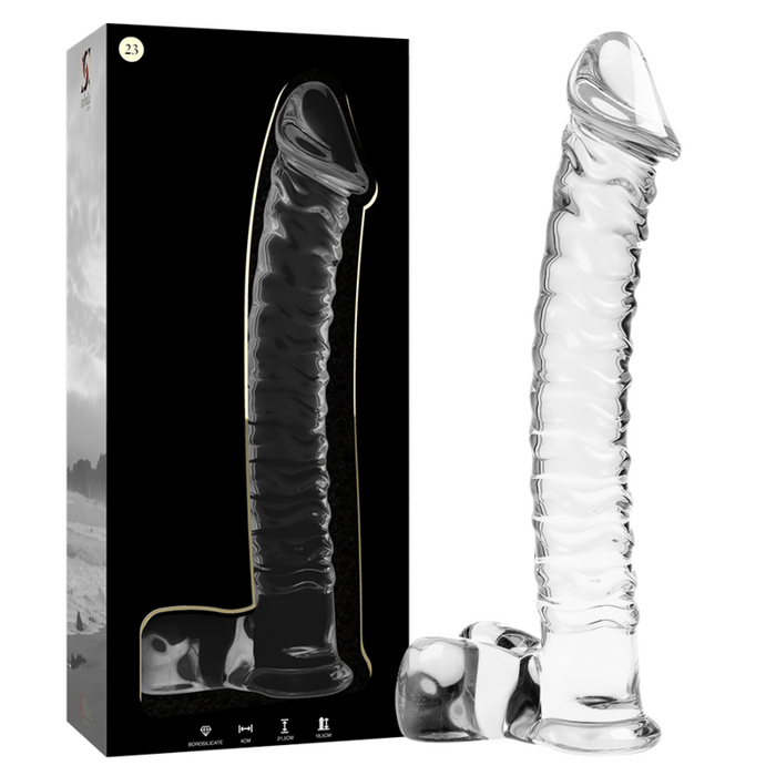 Dildo  Nebula Series By Ibiza  Modelo 23  Cristal Borosilicato 21.5 X 4 Cm Transparente