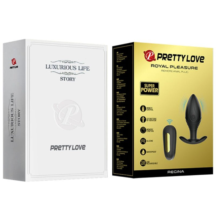 Pretty Love - Regina Plug Anal Vibrador Recargable Negro