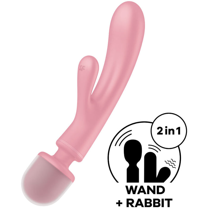 Masajeador Vibrador Satisfyer  Triple Lover  Rabbit Rosa