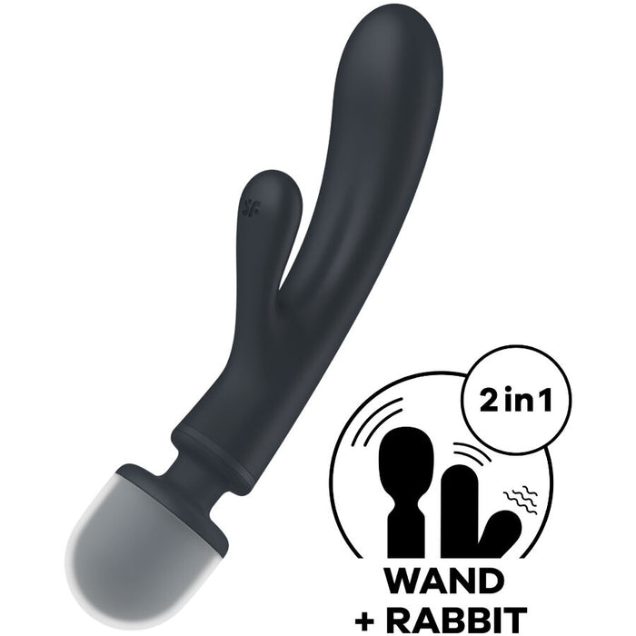 Masajeador Vibrador Satisfyer  Triple Lover  Rabbit Gris