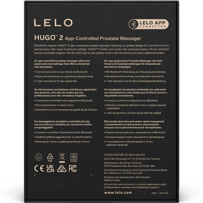 Lelo - Hugo 2 Masajeador De Prostata Negro