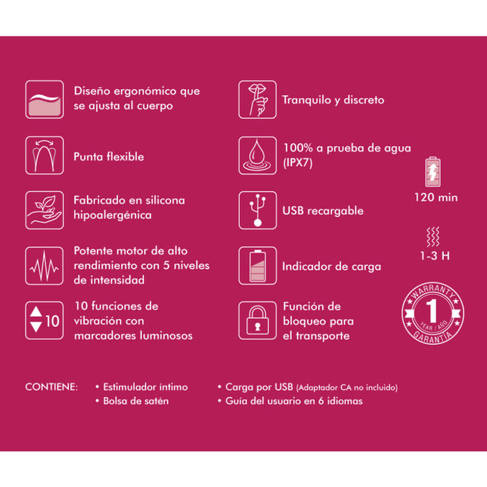 Shunga - Expositor 6 Masajeadores Intimos Fucsia