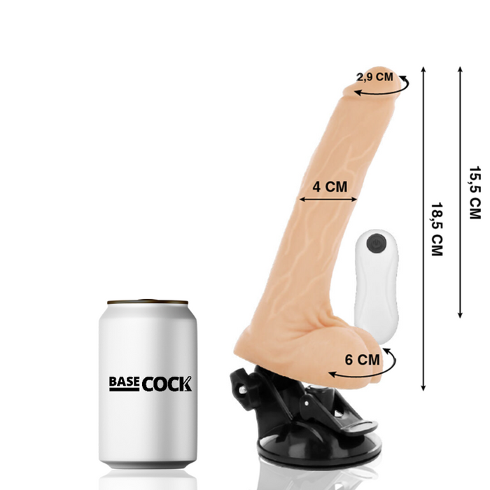 Basecock - Vibrador Articulable Control Remoto Natural 18.5 Cm -O- 4 Cm