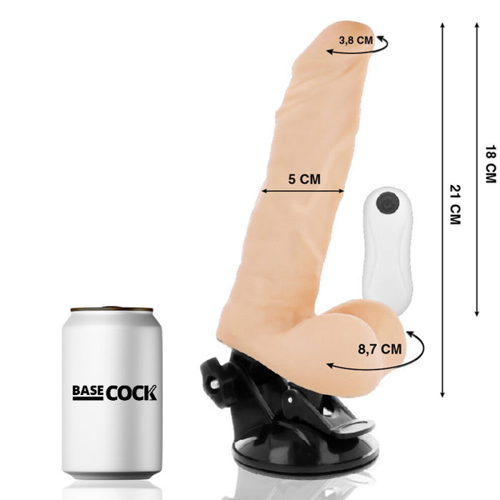 Basecock - Vibrador Articulable Control Remoto Natural 21 Cm -O- 5 Cm