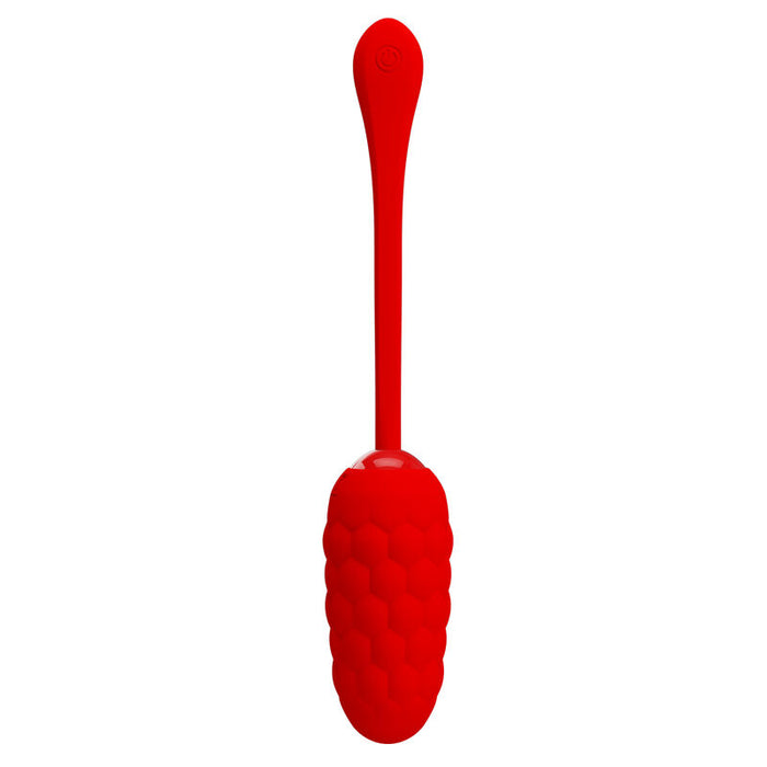 Pretty Love - Huevo Vibrador Con Textura Marina Recargable Rojo
