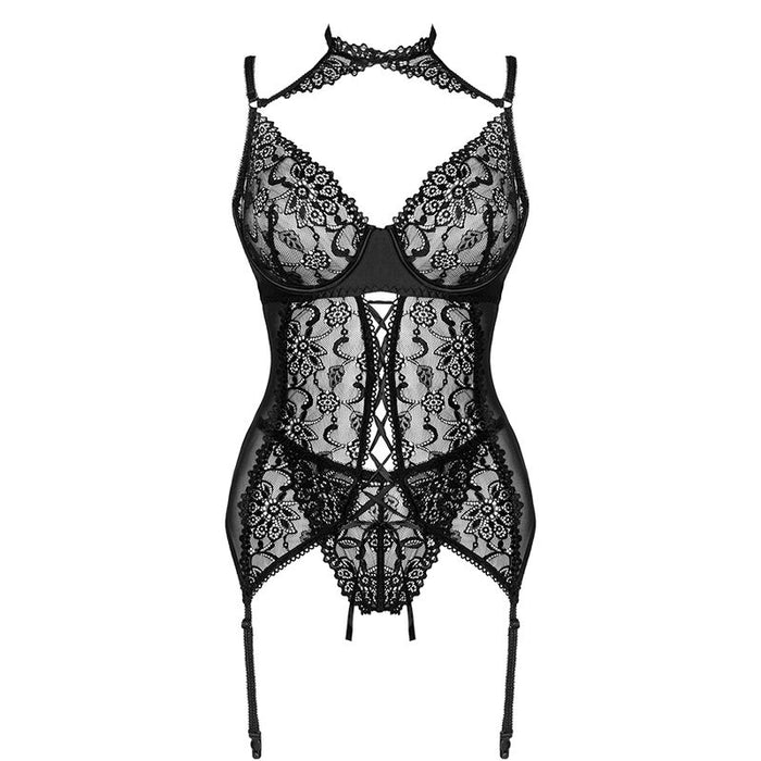 Livco Corsetti Fashion - Giellandra For The Senses Collection Corset + Panty Negro L/Xl