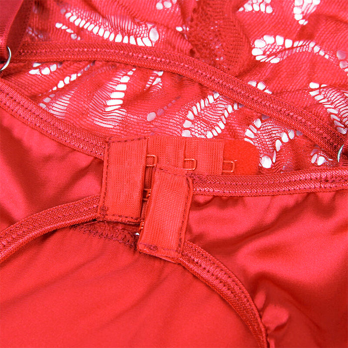 Subblime - Babydoll Satinado Con Encaje Rojo S/M