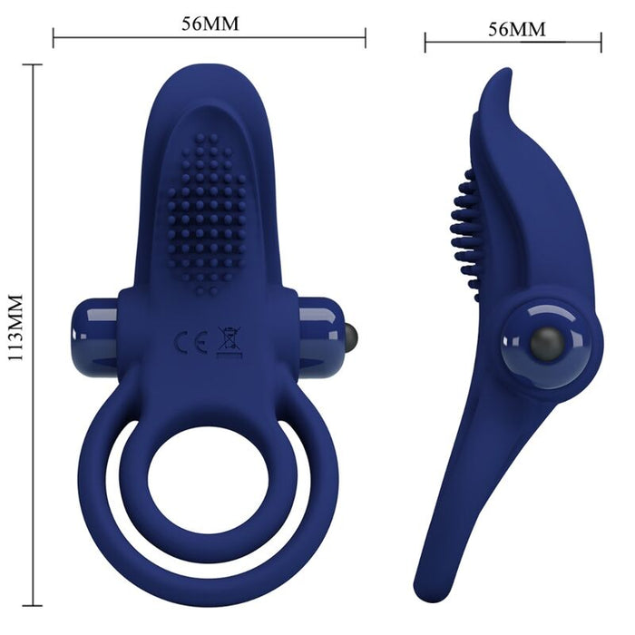 Pretty Love - Bronson Doble Anillo Con Vibración Azul