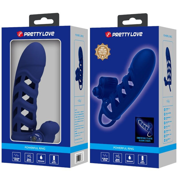 Pretty Love - Altaf Anillo Vibrador Con Funda De Silicona Azul