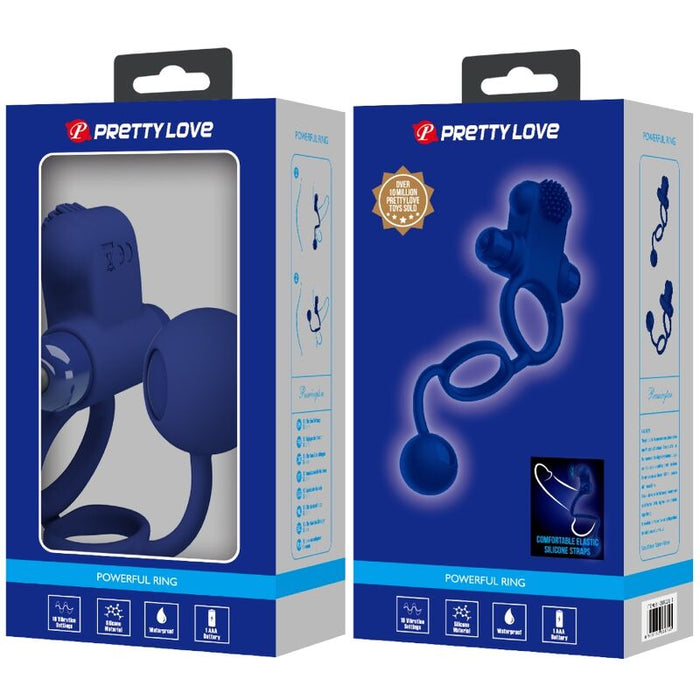 Pretty Love - Remington Doble Anillo Vibrador Con Plug Azul