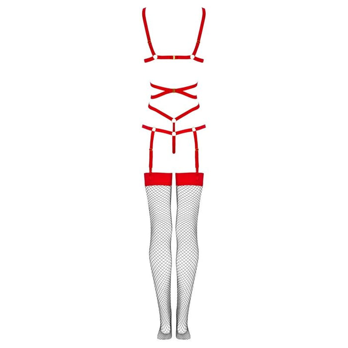 Livco Corsetti Fashion - Thiara Lc 20213 Set Body + Medias Roja L/Xl