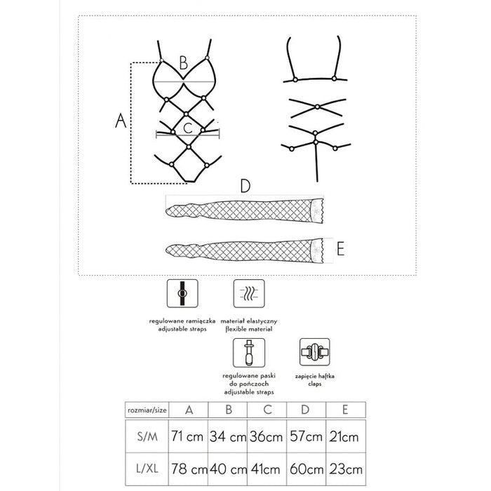 Livco Corsetti Fashion - Thiara Lc 20213 Set Body + Medias Negro S/M