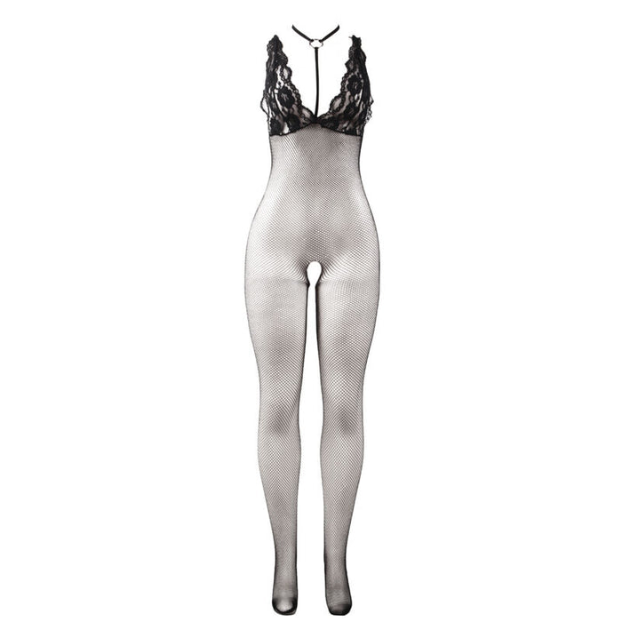 Subblime - 951993 Bodystocking Crotchless De Rejilla Transparente Negro Talla Única