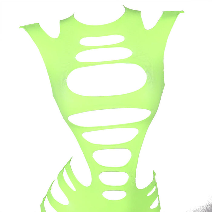 Subblime - 952280 Bodystocking De Rejilla Elstico Manga Larga Verde Talla Única