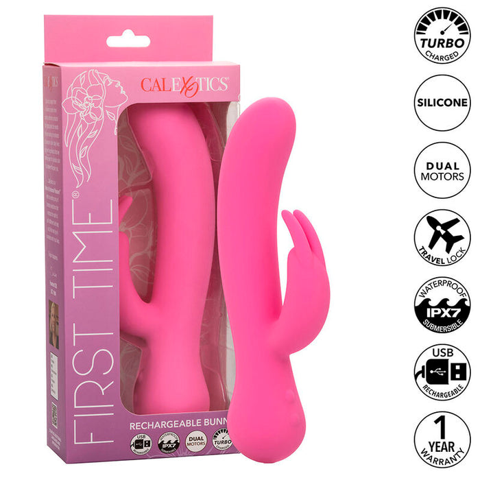 Calexotics - First Time Vibrador Rabbit Recargable Rosa