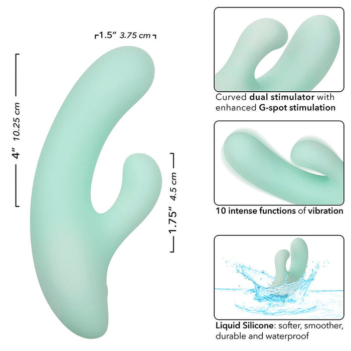 Calexotics - Pacifica Fiji Vibrador Y Estimulador Punto G 10 Vibraciones Aqua