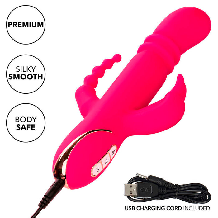 Calexotics - Jack Fantasy Triple Vibrador Calentable Rabbit Rosa